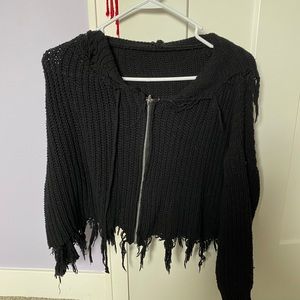 Black ripped sweatshirts